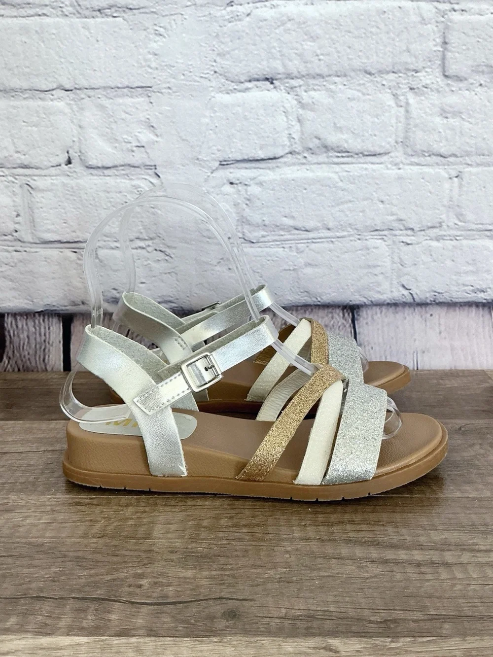 MIA Girls Strappy Gladiator Sandals Velcro Strap Size 3